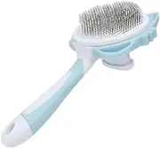 Dog Cat Brush Pet Comb with Release Button Slicker Brush for Puppy Long Medium Haired Cats Dematting Deshedding Shedding, Blue