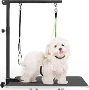 Dog Grooming Table Arm - 37" Dog Grooming Table Arm Dog Grooming Stand with Loop Noose Foldable Dog Grooming Harness for Small Medium Dogs (Black)