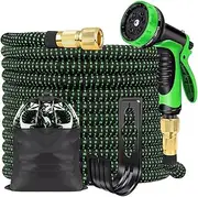 Expandable Garden Hose,Flexible Water Hose,Copper Bullet Garden Hose,10-Pattern Spray Nozzle,3X Stronger Fabric, Kink-Free, Leak-Proof,Multi-Purpose Hose(50/100FT) (100 FT)