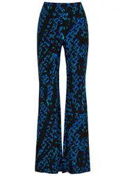 Diane Von Furstenberg Brooklyn Printed Stretch-jersey Trousers - Blue - 6 (UK10 / S) 6 (UK10 / S)