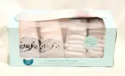 New Aden + Anais 2 Pair Pink + Gray Elephant Cozy Plush Bootie Socks 6 - 12-M