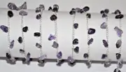 gemstone Amethyst chips beads Rosary chain, bulk beaded dangle belly chain