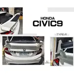 小傑車燈--全新 喜美九代 HONDA CIVIC9 K14 TYPER TYPE-R 十代 尾翼 含烤漆 ABS材質