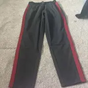 Laila Ali Side Stripe Woven Pull-On Pant Black Red & Blue Size S