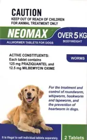 NeoMax All Wormer Tablets for Dogs over 5Kg - 2Pack Allwormer