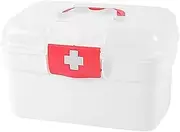 OIIBWQ Family First Aid Medical Box Medical Case Divided Compartment with Handle Small Medicine Box Storage Organizer Travel Hiking