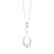 Eclipse Sterling Silver Infinity Necklace Made with Austrian Crystals Pendant