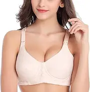 [Generic] Fashion Bra for Women's Soft Lactation Bra Vest Front Open Buckle Lactation Bra Gathered Anti Sagging Maternity Underwear Bra (C, A)