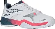 [K-Swiss] Men's Speedex Tennis Shoe, White Stargazer Neon Blaze, 39.5 EU
