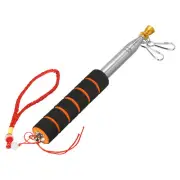Telescopic Handheld Flagpoles 1.6M Sponge Handle Pole W Clips 10 Sections Orange
