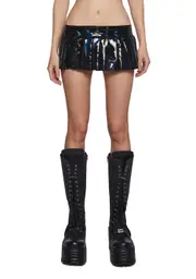 [Club Exx] Onyx Louder Now Holographic Mini Skirt