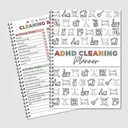 2 Pack Cleaning Checklist, ADHD Cleaning Planner, Daily Weekly and Monthly Cleaning Schedule, Housework Planner, Cleaning Schedule and Checklist for Adults, Household Chores with Check List