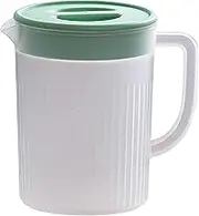 Toguma 2.2 Liter Plastic Water Pitcher Large-Capacity Household Water Jug with Lid, Beverage Container for Hot Cold Juice Tea (Transparent Green)