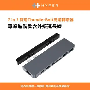 【HyperDrive】7-in-2 USB-C Hub 二代-太空灰(適用M1/M2/M3)