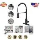Matte Black Pull-Down Kitchen Faucet with Dual Sprayer - Stainless Steel Beauty