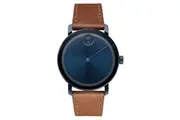 Movado Cognac Leather Blue Dial Men's Watch Swiss Made - 3600806