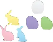 TEHAUX Easter Wooden Rabbit Decorations Easter Craft Set Toys Table Decor Present Basket