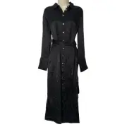 NWT J.Crew Drapey Shirtdress in Luster Crepe in Black Size 4