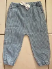 Seed Heritage Baby Blue And White Striped Pants Size 12-18 Months - Brand New -