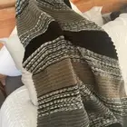 HAND KNITTED BLANKET THROW BROWN GREY ARTISAN CRAFTED ONE-OF-A-KIND ORIGINAL