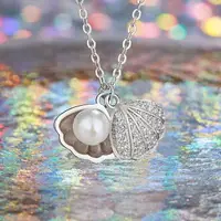 在飛比找樂天市場購物網優惠-正品天然淡水珍珠貝殼項鏈s925純銀輕奢小眾設計鎖骨鏈送女生