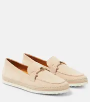 [Tod's] Tod's T Ring suede loafers AU 7.5 beige