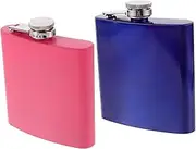 MAGICLULU Compact Portable Wine Flask 2pcs Stainless Steel Leak-Proof Multi-use Flask for Camping Hiking Travel Elegant Design
