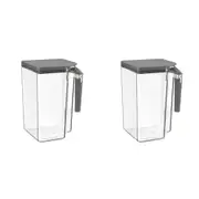 2x Polder Handle-It 4.15L/23cm Storage Canister Pantry Container Clear/Grey