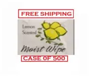 Moist Towelettes Individually Wrapped Lemon-scented CASE OF 500 FREE SHIPPING