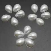 500 Pure White Tear Drop Half Pearl Bead 6X8mm Flat Back Gem Scrapbook Craft