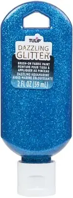 Tulip Dazzling Glitter Brush-On Fabric Paint 2oz Aquamarine