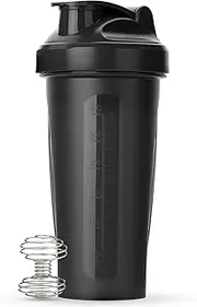 Mr. Pen- Shaker Bottles for Protein Mixes, 28 oz, 1 Pack, Black, Protein Shaker Bottle with Wire Whisk Ball, Blender Bottle