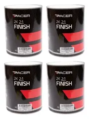4 x Pacer 2K Factory Rich Deep Black Paint Finish 4L