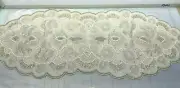 Christmas Beaded Table Runner White Silver Centerpiece Nicole Miller 36" New