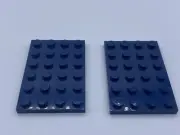 LEGO Parts Lot x (2) Ct ~ Dark Blue Plate 4 x 6 ~ No 3032