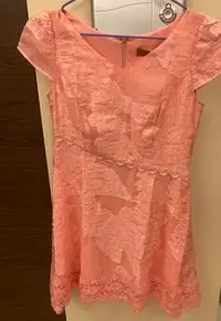 在飛比找Yahoo!奇摩拍賣優惠-全新貝爾尼斯Bernis粉色繡紋洋裝M