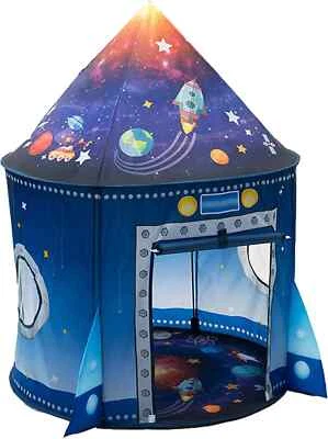Rocket Ship Kid Tent Pop Up Play Toy Tent Children Large Space Indoor Pretend
