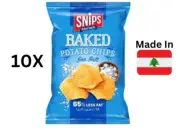 10 Pack X Snips Baked Potato Chips Sea Salt Flavor ( 65% Less Fat) 35g