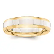 Solid 14K Yellow Gold Two-Tone 5mm Domed Size 11 Wedding Men's/Women's Wedding Band Ring