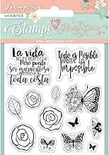 Stamperia Cling Stamps-Roses & Butterfly, Circle Of Love -WTKJR34