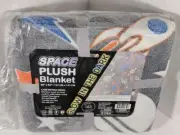 Royal Deluxe Glow In The Dark Space Themed Plush Throw Blanket 60" x 50" NEW