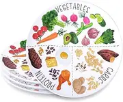 Viynran 10'' Portion Control Plate for Balanced Eating - Healthy Nutrition Plate for Adults and Teens - Melamine Dividers, Weight Loss, Diabetes Plate (4 Pack) 30510PCPO03