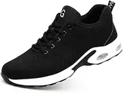 [symota] Comfortable Steel Toe Shoes For Women Standing All Day Black Composite Air Breathable Lightweight Womens Comfy Safety Work Sneakers Cute Indestructible Construction Tennis Mechanic Working Shoe