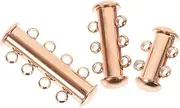 Veemoon Metal Buckle Pearl Bracelet Layering Necklace Clasp Rose Gold Finish 3pcs Set