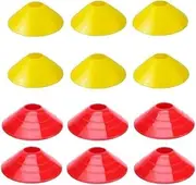 FUNNTY Agility Field Cones, 12 Pcs Soccer Markers Disc with Net Bag, Field Marker Sport Training Cones, Pro Disc Cones for Training Football, Low Profile Field Markers Kids and Adults