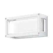 York Rectangle Exterior Wall Light 7W White Aluminium 5000K - 19647