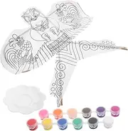 Toddmomy 1 Set White Kite Decorating Kit DIY Art Set Blank Painting Set Creating Activities Hanging Beach Grassland Party Favors for Beginners Chicken Pattern