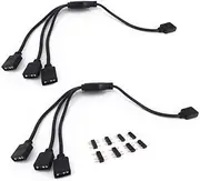2PCS ARGB Splitter Cable 5V 3 Pin Addressable RGB Splitter Extension Cable ARGB Chassis CPU Heat Sink LED Sync Cable 1-to-3 Female to Female 28cm/11inch Long
