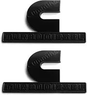 Yoaoo 2X Replacement for Cummins Turbo Diesel Emblem Badge Ram 2500 3500 Fender Emblem Matte Big All Black