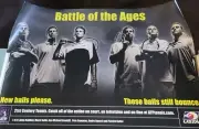 Vintage Rare ATP BATTLE OF THE AGES Tennis Poster Agassi,Sampras, Roddick